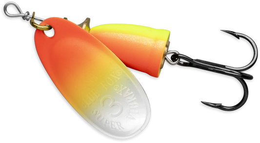 Blue Fox - Spinner 3/16 -   Orange Chartreuse UV