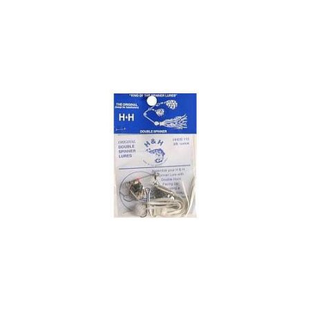 H&H Double Spinner Spinner Bait  White Head & White Skirt  3/8 Oz