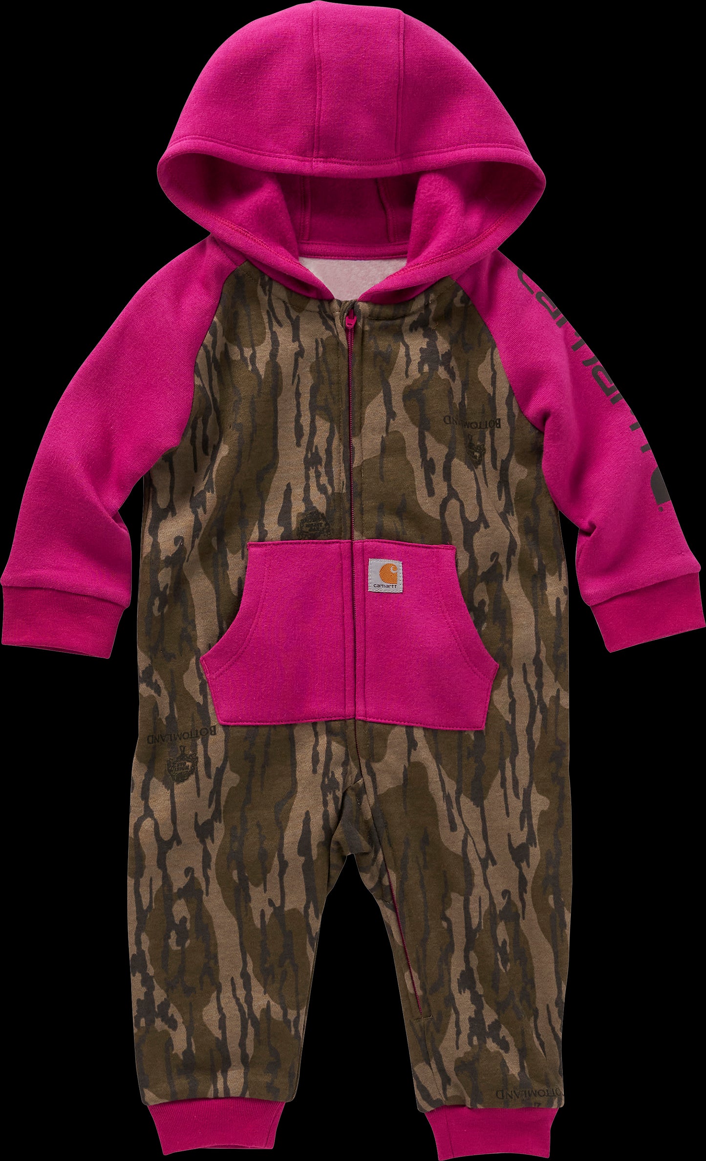 Carhartt Fleece Hooded Camo Full-Zip Long-Sleeve Coveralls for Baby Girls