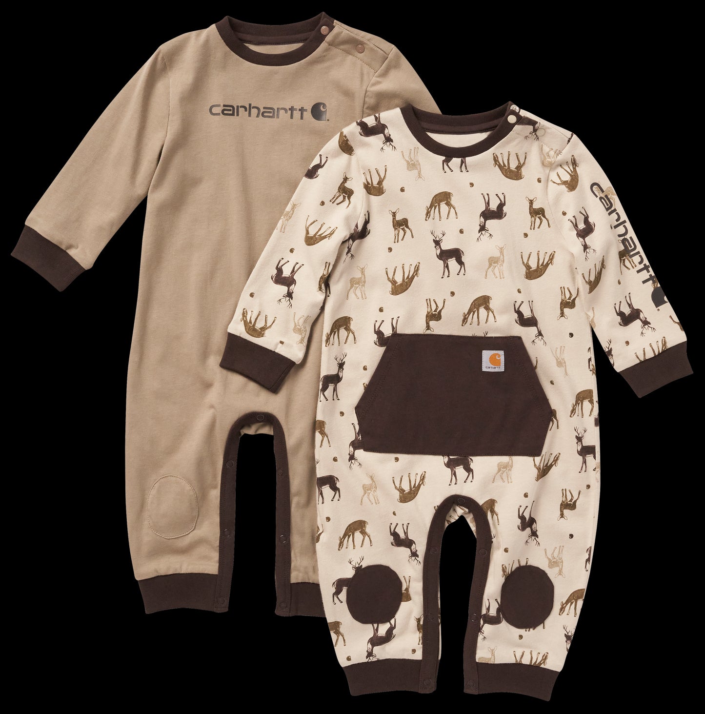 Carhartt Deer Print Long-Sleeve Coveralls 2-Pair Set for Baby Boys