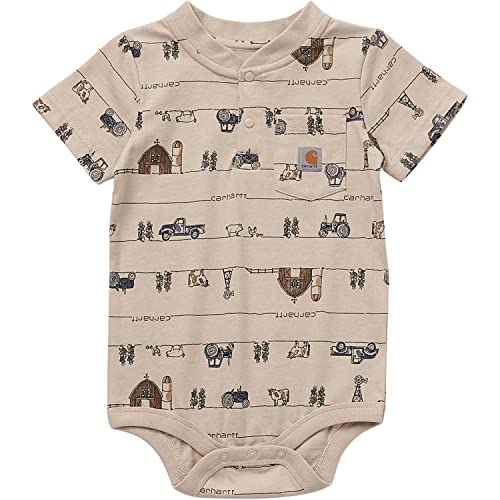 Carhartt Baby Boys Short-sleeve Henley Bodysuit and Toddler T-Shirt Set