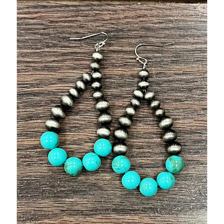 ISAC - Turquoise Navajo Bead Earrings
