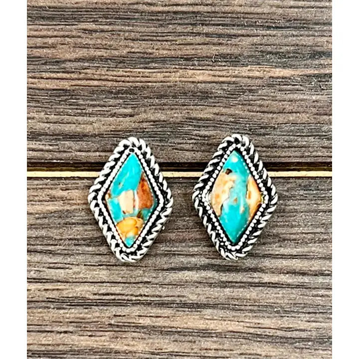 ISAC Tading Inc - 16mm Diamond Gemstone Stud Earrings