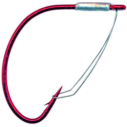 Mustad Ultra Point Weedless Wide Gap Hook (Red) - Size: 2/0 5pc