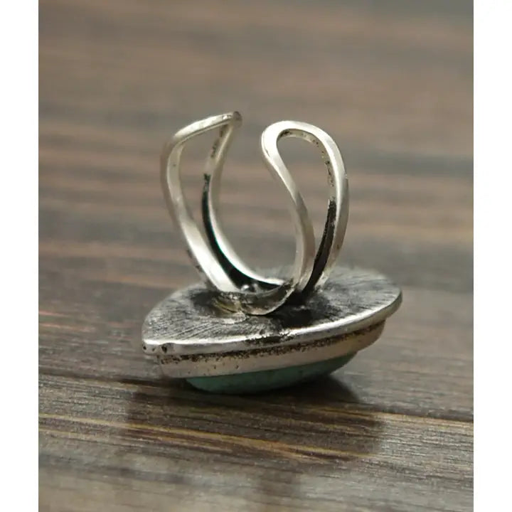 ISAC - Turquoise, Brass Adjustable Ring