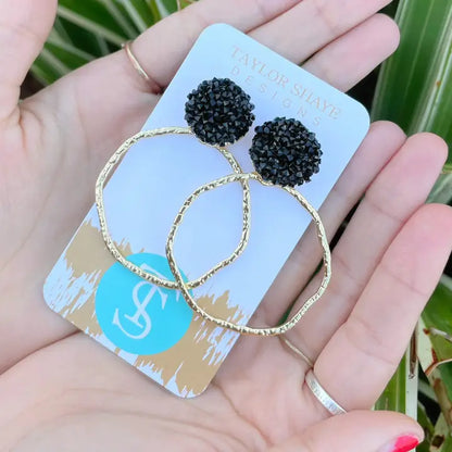 Glitter Top Hoops