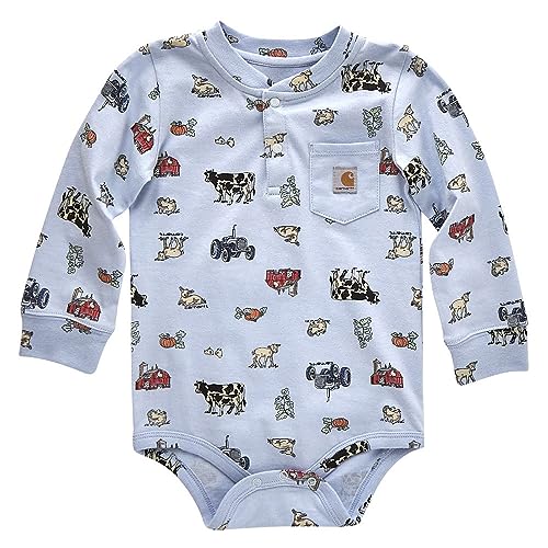Baby Carhartt Long Sleeve Farm Printed Pocket Onesie
