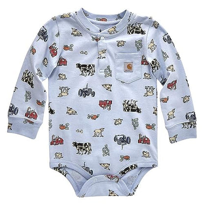 Carhartt Baby Long Sleeve Farm Printed Pocket Onesie