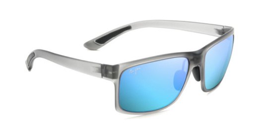 Maui Jim Pokowai Arch Sunglasses 11M - Translucent Matte Grey - Blue Hawaii Unisex Rectangle