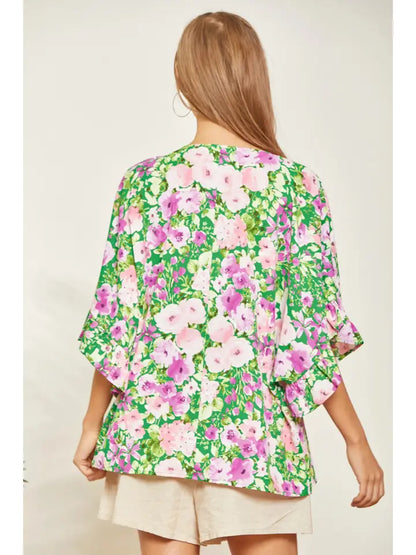 Blouse with Poncho Sleeve