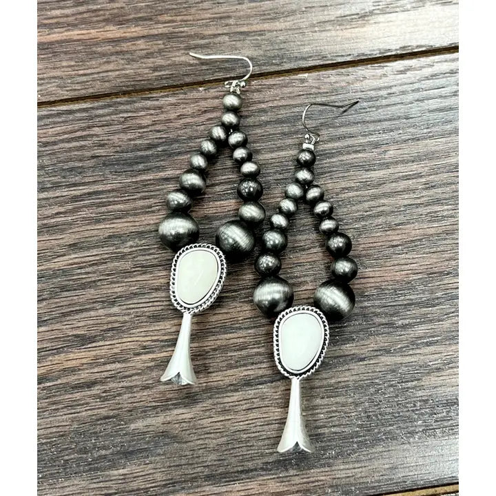 Handmade Squash White Turquoise Earrings