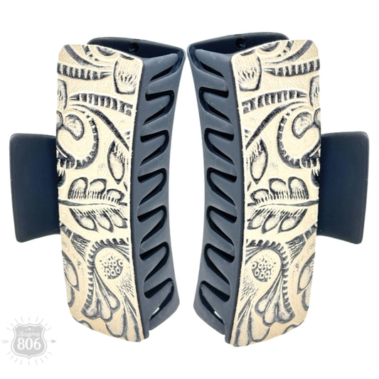 Pink Panache - Western Print Tooled Hair Clip