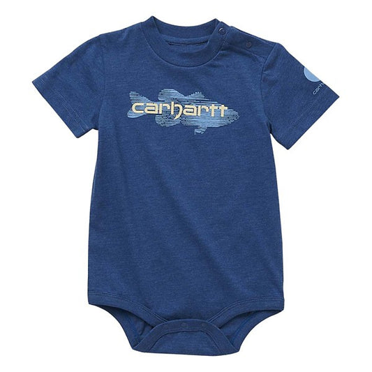 Carhartt Boy's Cotton Boys' Short Sleeve Fish Bodysuit