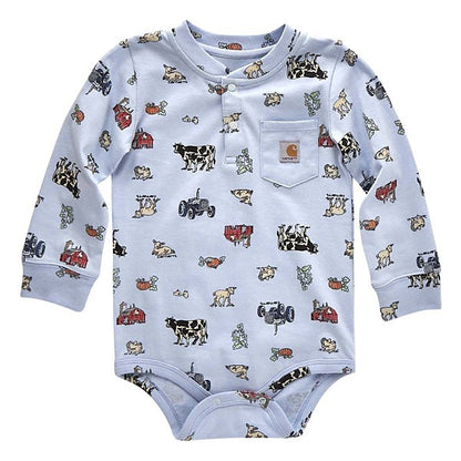 Carhartt Baby Long Sleeve Farm Printed Pocket Onesie