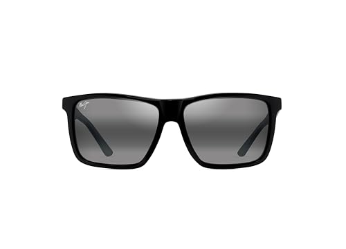 Men's Maui Jim Mamalu Bay Polarized Sunglasses Gloss Black/Neutral Grey