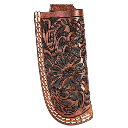 Twisted X Mens Floral Tooled Leather Knife Sheath (Brown  Small)