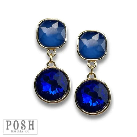 Round and Square Rhinestone Dangle Earring