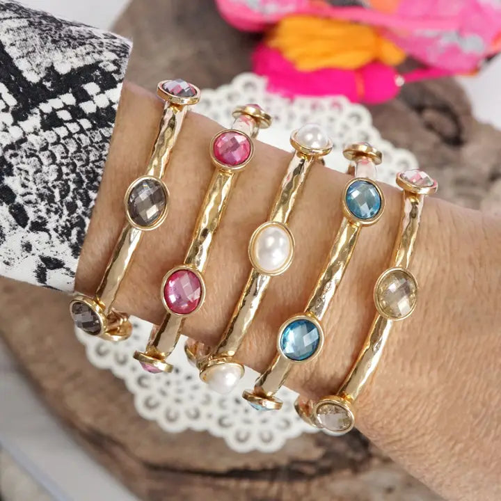 Jeweled Golden Bangle