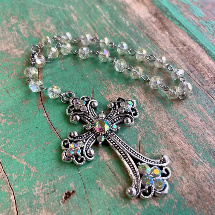 Jeweled Cross Car Blessing