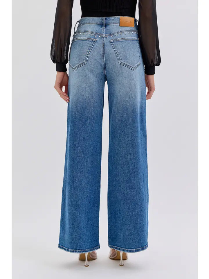 CELLO - High Rise Studded Wide Leg
