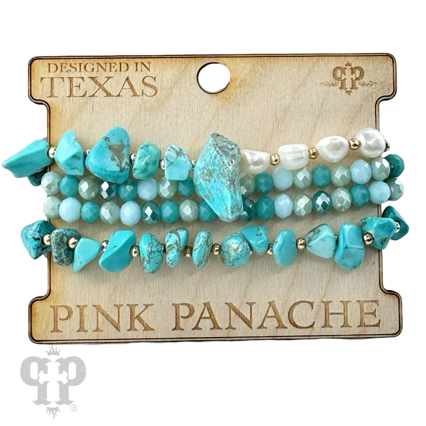 Freshwater pearl and stone bracelet set