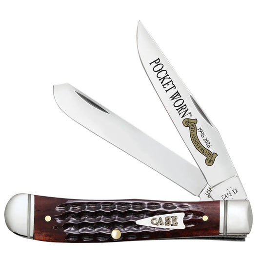 CASE - Pocket Worn Corn Cob Jig Mahogany Bone Trapper