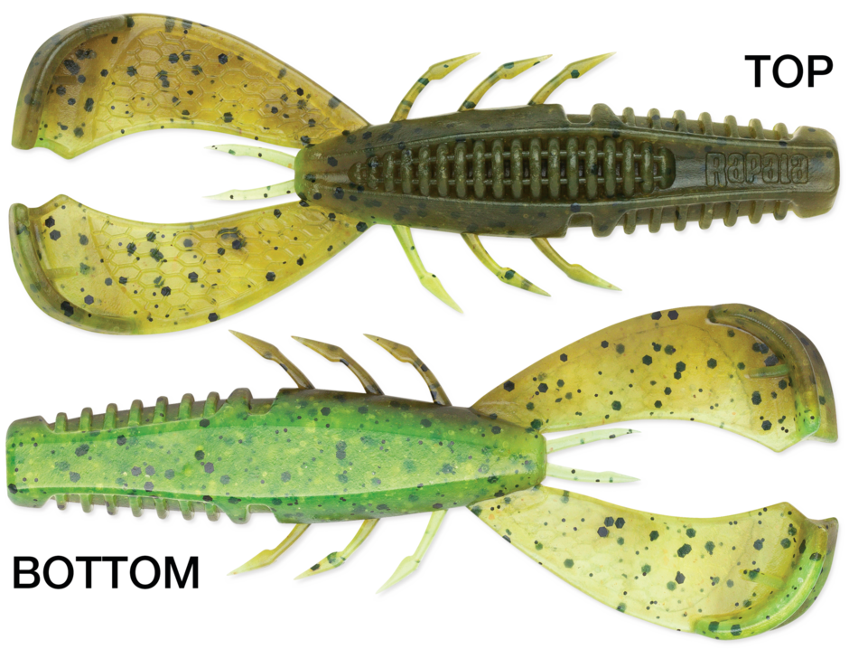 RAPALA - CrushCity - Cleanup Craw - 3.5" - Green Pumpkin Chartreuse Pepper