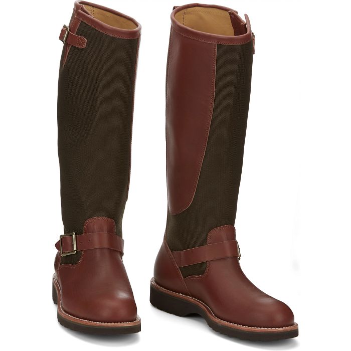 Chippewa Men's Descaro Oro Russet Brown & Espresso Round Toe Snake Boots Size 10EE