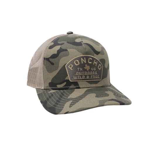 Poncho - Camo Wild and Free Trucker Hat