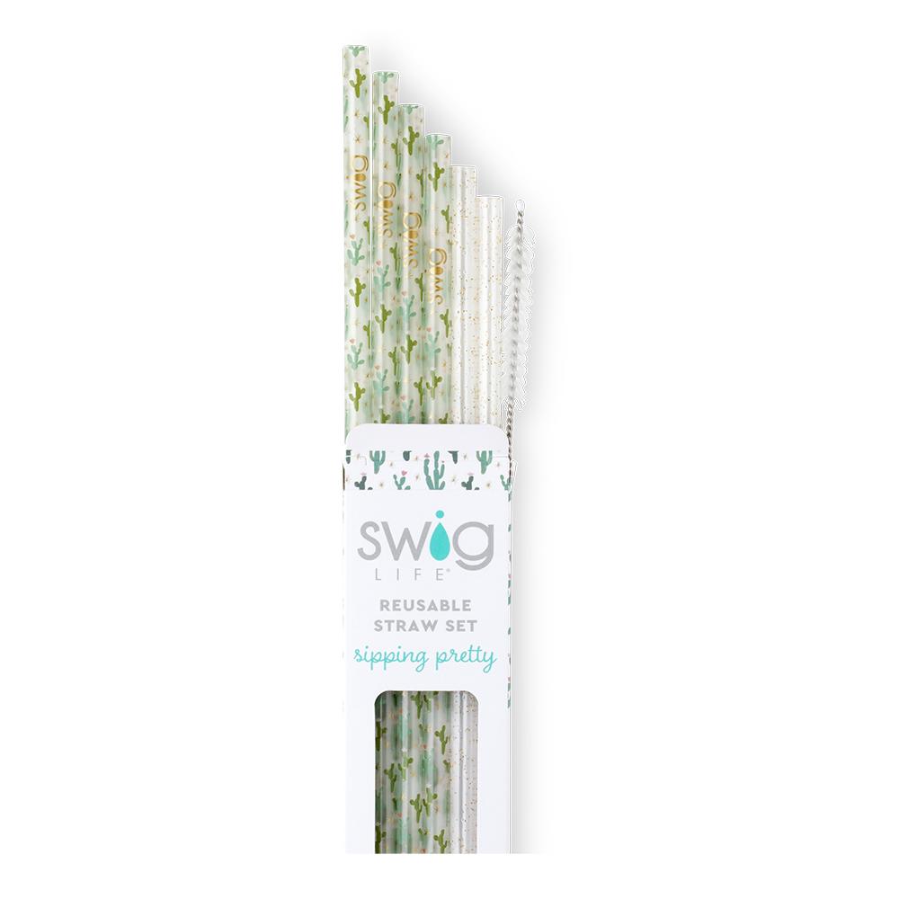 Swig - Desert Child + Gold Glitter Reusable Straw Set
