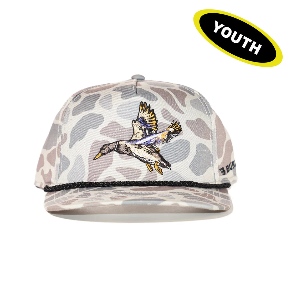 BURLEBO - Youth Cap - Diving Mallard - Classic Deer Camo