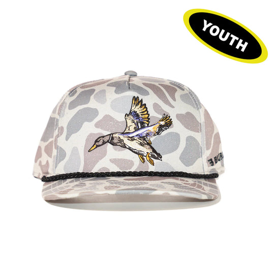 BURLEBO - Youth Cap - Diving Mallard - Classic Deer Camo
