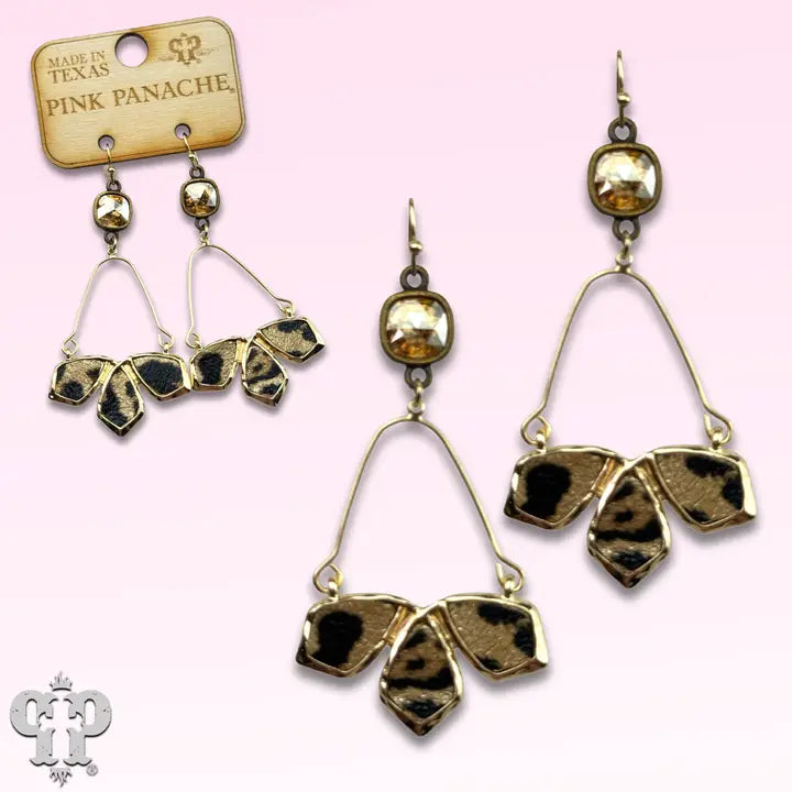 Pink Panache - Leopard Print Swing Earring