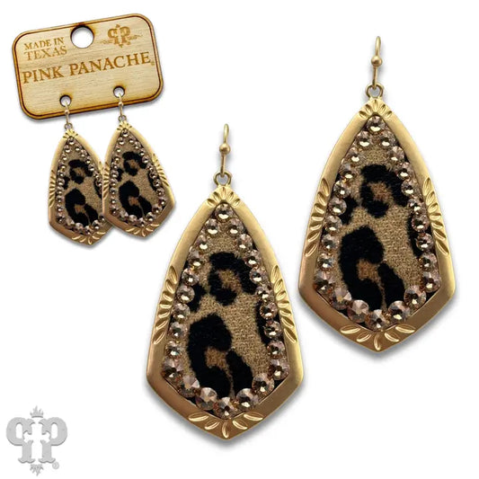 Pink Panache - LEOPARD TEARDROP EARRING