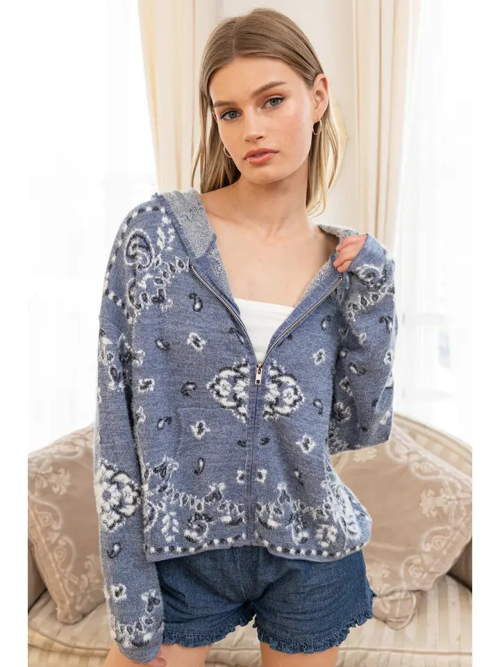 RAISONNEL - Fuzzy Knit Hoodie