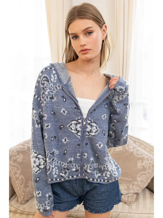 RAISONNEL - Fuzzy Knit Hoodie