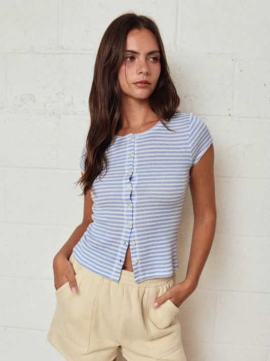 Papermoon - Striped Button Top