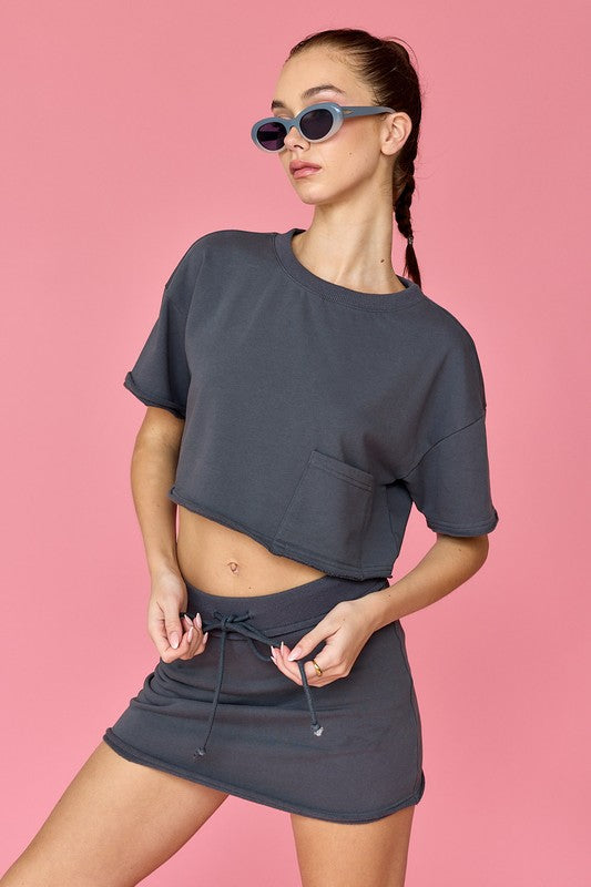 Papermoon - Nora Crop T-Shirt and Skort Set