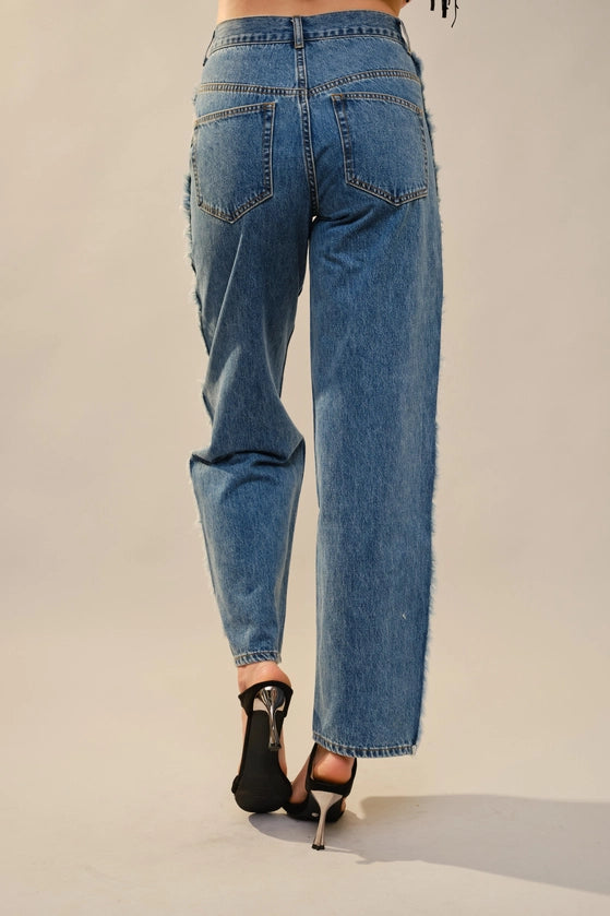 Blue B - Tribal Embroidered Fringe Jeans