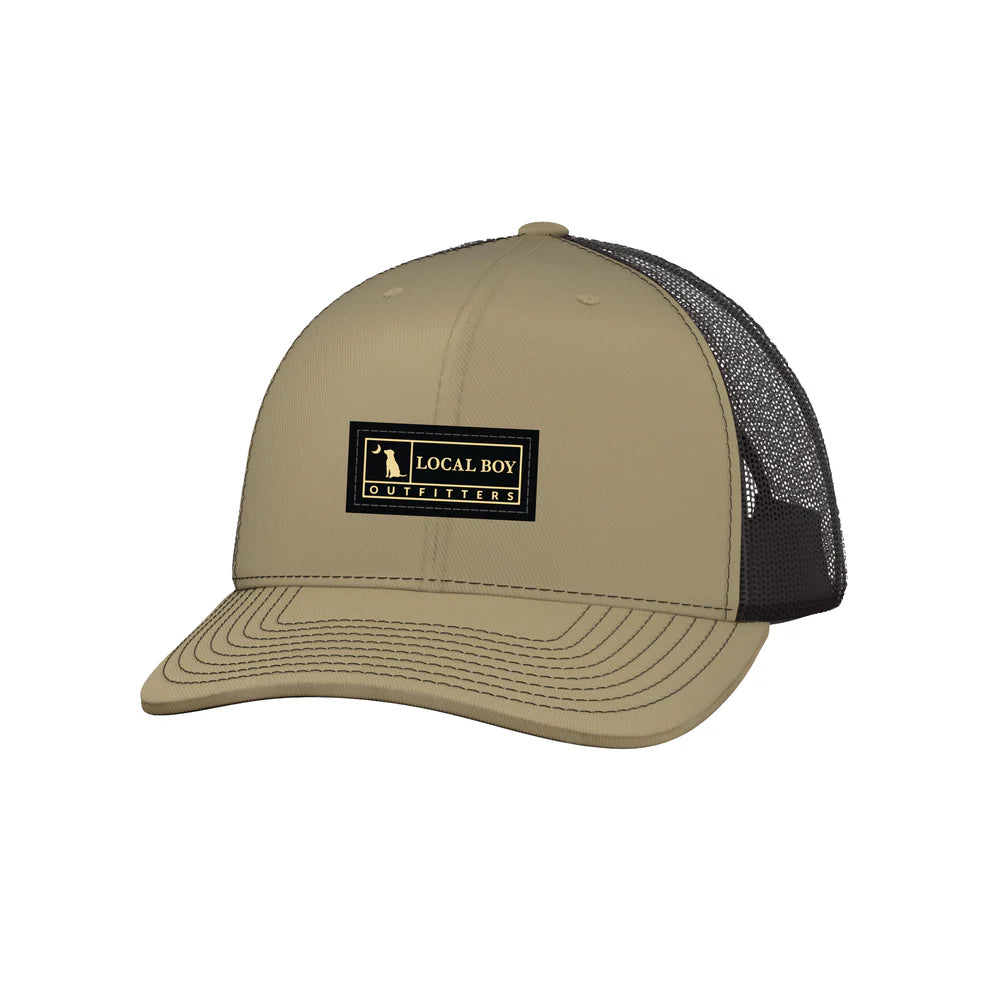 Local Boy Outfitters - Youth Woven Label Trucker Hat - Khaki/Coffee