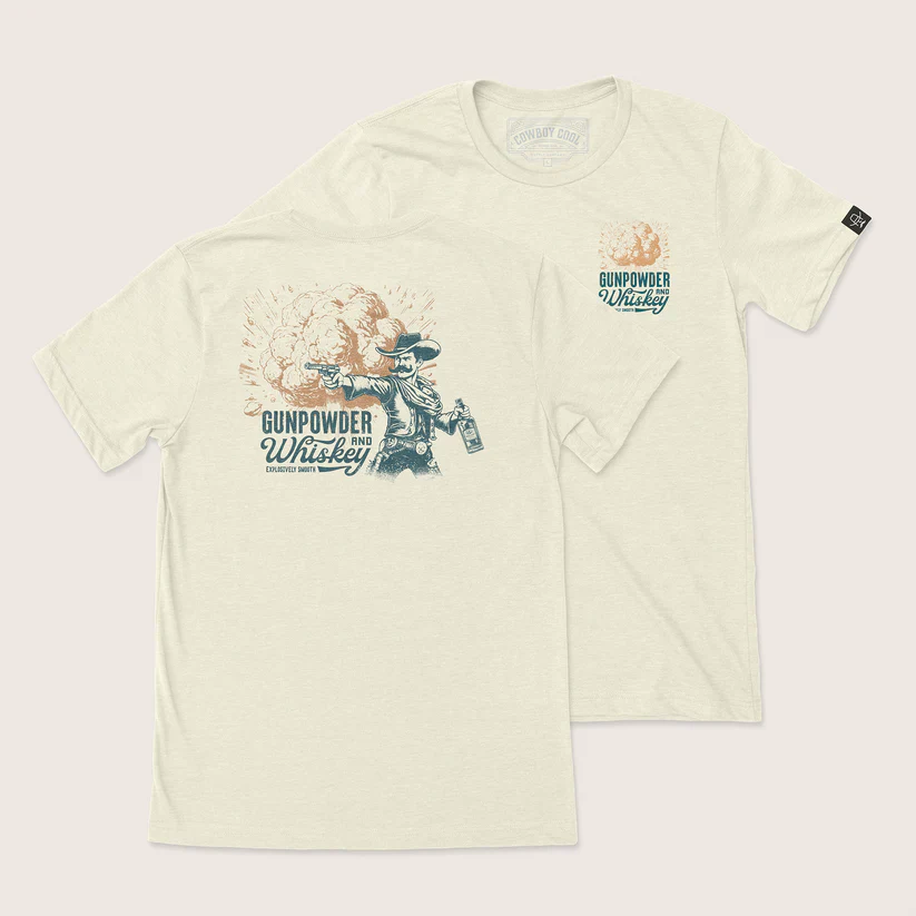 COWBOY COOL GUNPOWDER&WHISKEY TEE