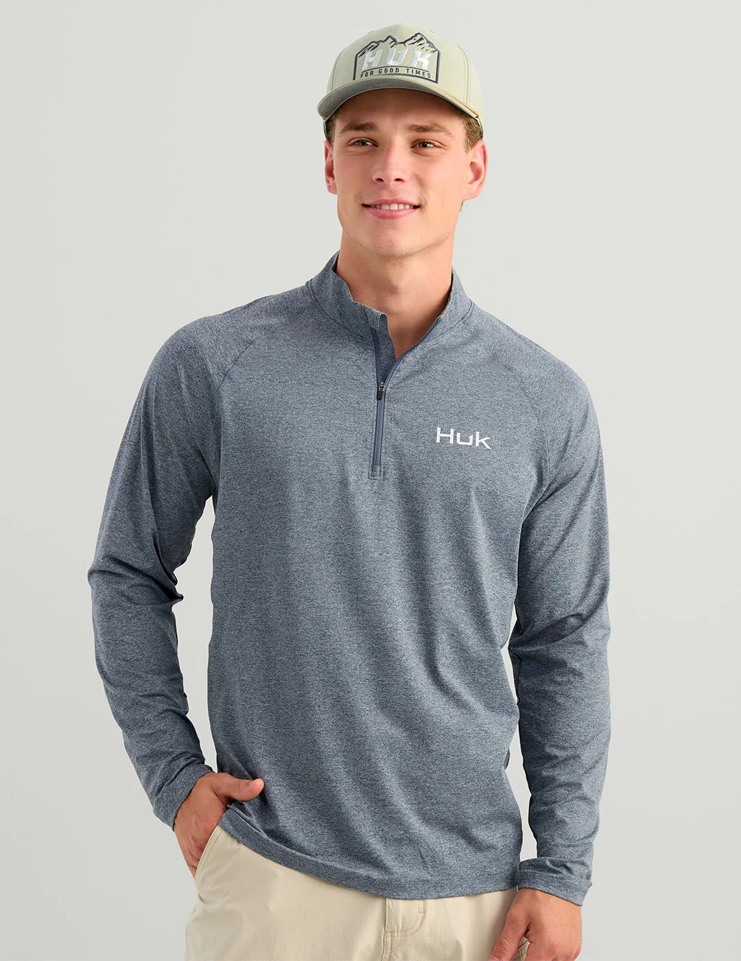 HUK - Airweight Heather 1/4 Zip