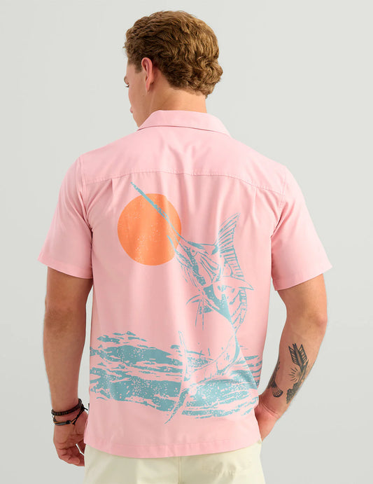 HUK- Mens Camp Shirt - Collar Short Sleeve