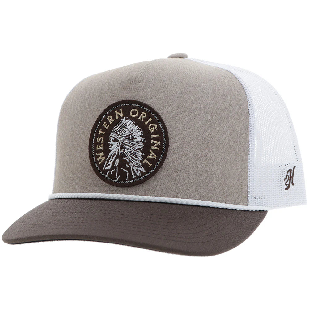 HOOEY - "Quanah" Hat Tan/White W/Brown/White Circle Patch