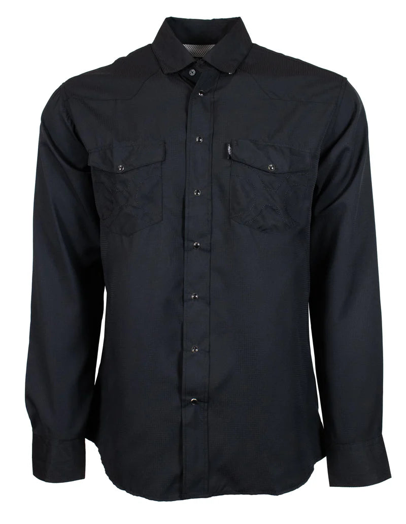 Hooey - "Sol" Black Long Sleeve Pearl Snap Shirt