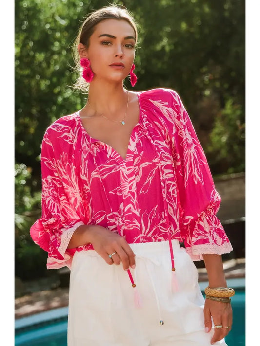 Oddi - Floral Printed Blouse Plus