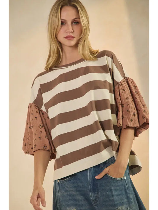 ODDI - Bold Striped Knit Top