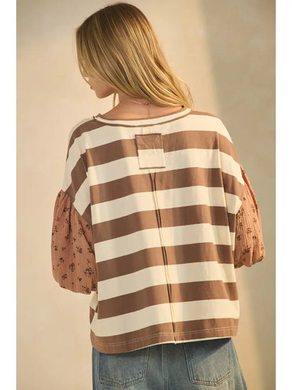 ODDI - Bold Striped Knit Top