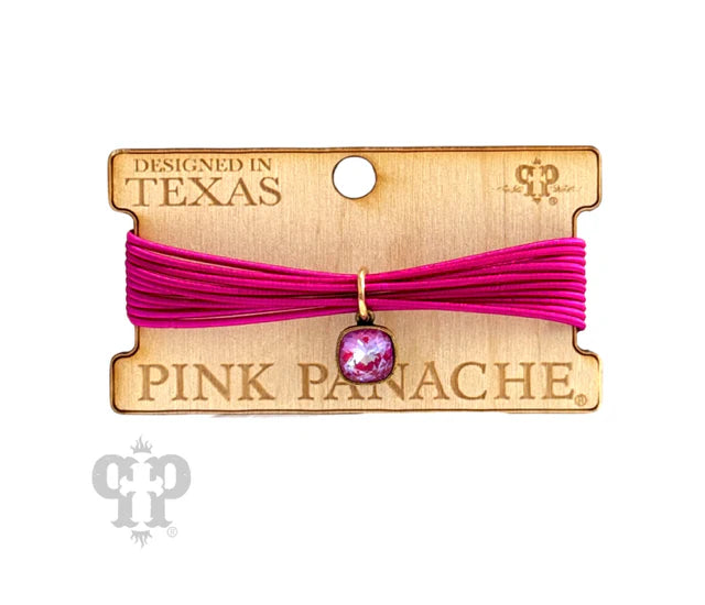 Fuchsia stretch wire bracelet, Austrian crystal