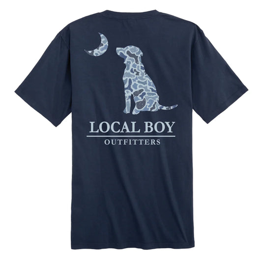 Local Boy Outfitters - Youth Distressed LCF Cobalt Dog & Moon T-Shirt